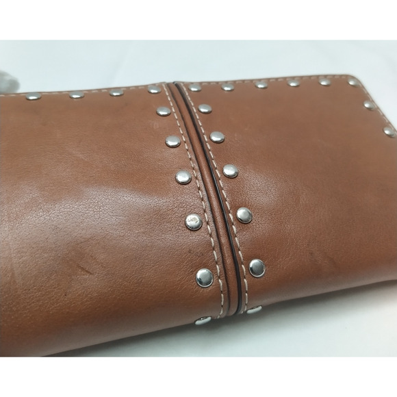 Michael Kors Altor Brown Leathe Studded Credit Card ID Window Bifold Wallet - Picture 4 of 16